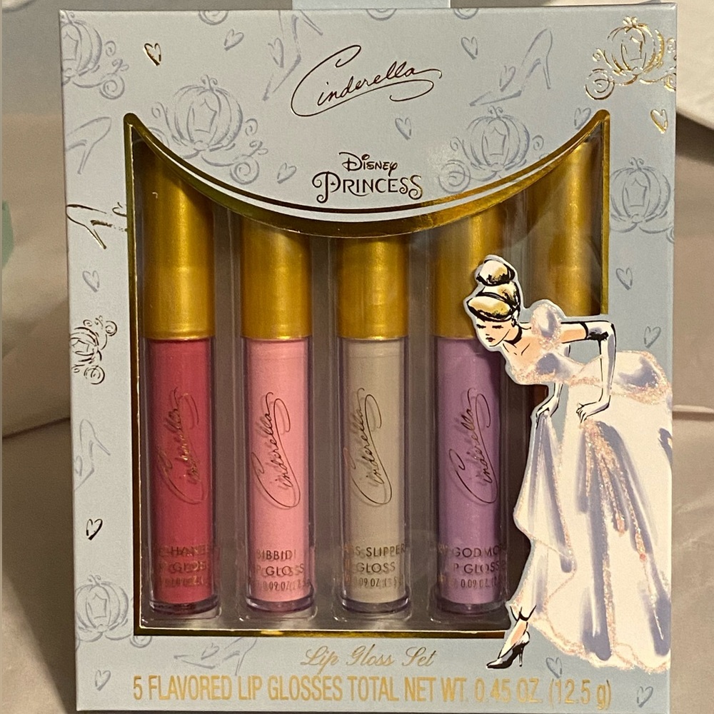 NEW•Disney Princess Cinderella flavored lip gloss 5pk